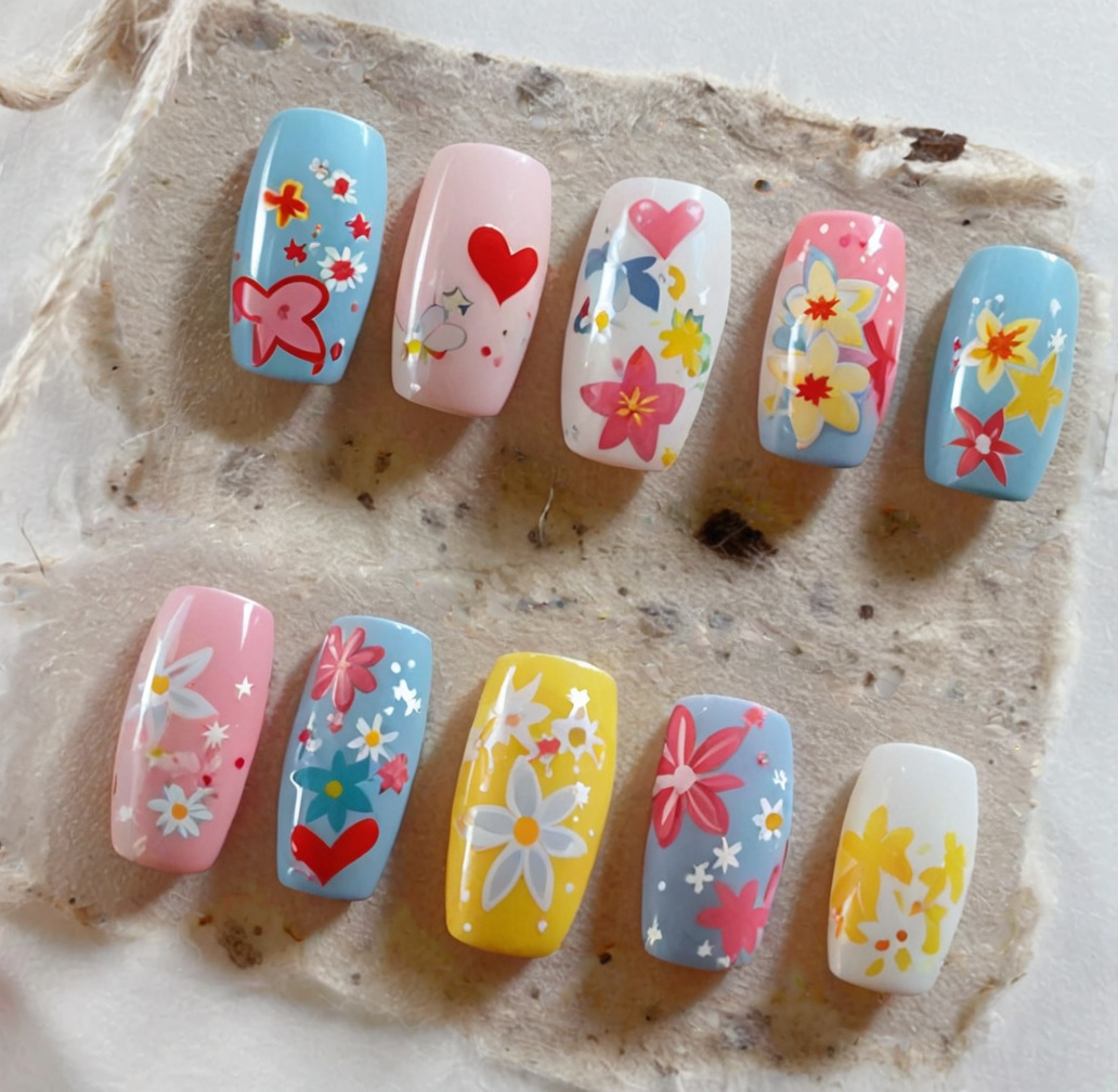 Flowers inspired new nail art designs